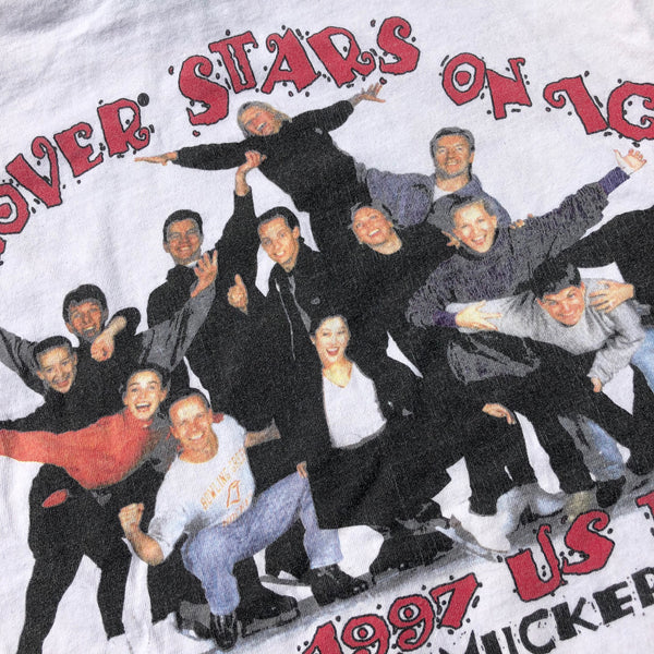 1996 Single Stitch Discover Stars on Ice Tour Shirt White Size Medium - Beyond 94