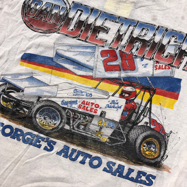 Vintage Single Stitch 80s Dan Dietrich Racing Shirt White Size Large - Beyond 94