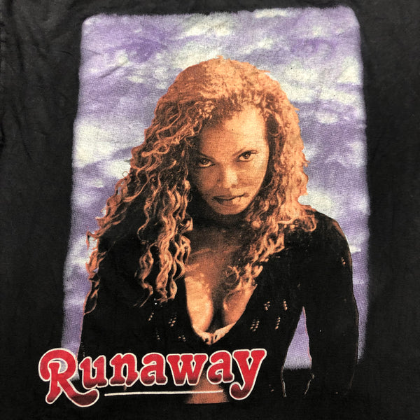 Vintage 90s Janet Jackson Runaway Bootleg Rap Tee Single Stitch Shirt Size X-Large
