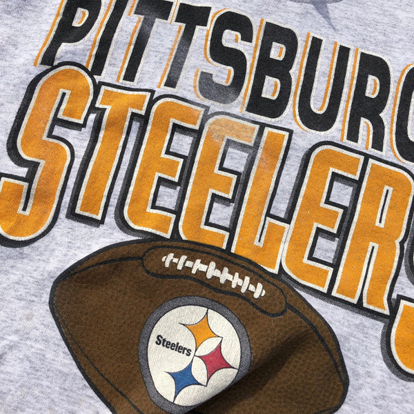 1993 Pittsburgh Steelers Sweatshirt Grey Size Large - Beyond 94