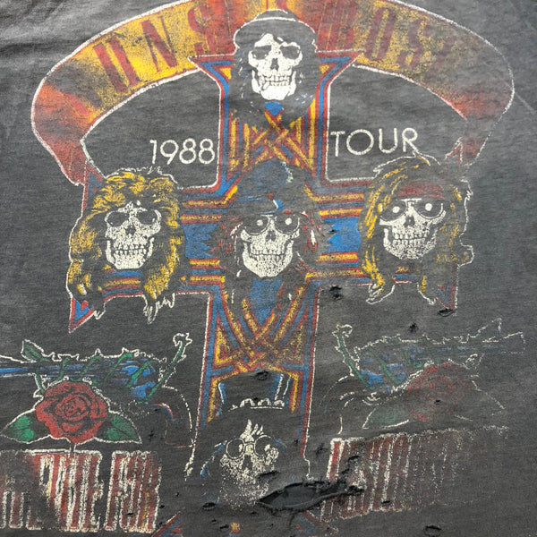 1988 Guns N Roses Appetite For Destruction NJ Summer Jam Tour Distressed Single Stitch Shirt Size Large