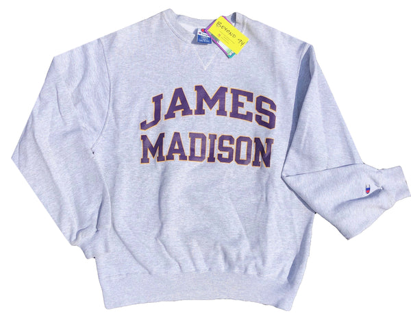 Vintage 90s James Madison Champion Sweatshirt Grey Size Large - Beyond 94