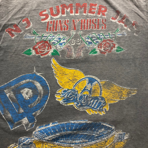 1988 Guns N Roses Appetite For Destruction NJ Summer Jam Tour Distressed Single Stitch Shirt Size Large