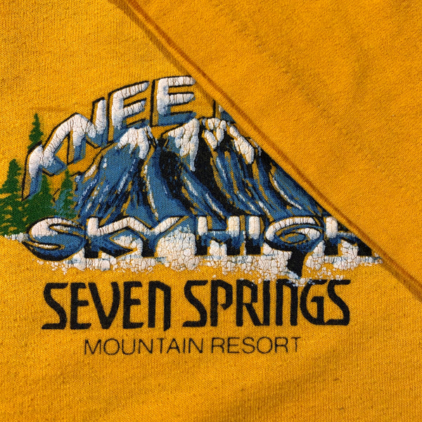 Vintage 80s Seven Springs Knee Deep Sky High 50/50 Blend Single Stitch Shirt Size X-Large