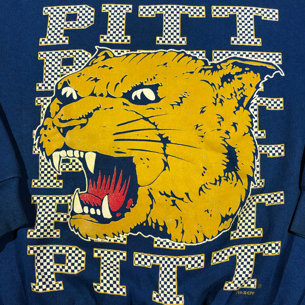 Vintage 90s Pitt Panthers Big Face Logo Sweatshirt Size Large
