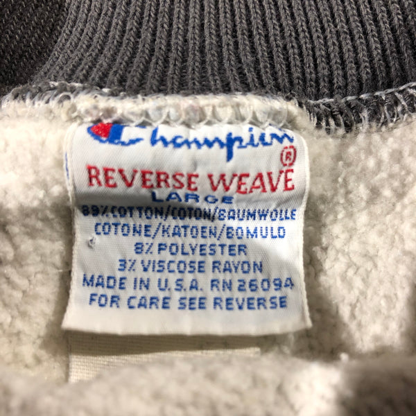 Vintage 90s Champion Embroidered Script Spellout Reverse Weave Sweatshirt Size Large