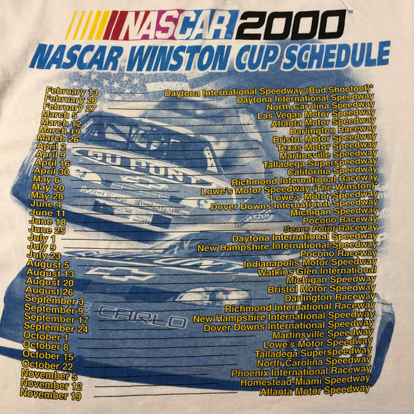 2000 Jeff Gordon Winston Cup Schedule Nascar Shirt Size Medium