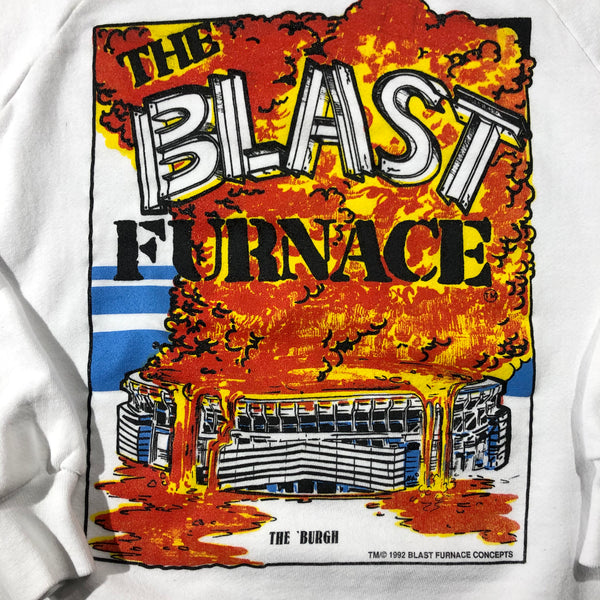 1992 Pittsburgh The Blast Furnace Steel Mill 50/50 Blend Sweatshirt Size Large