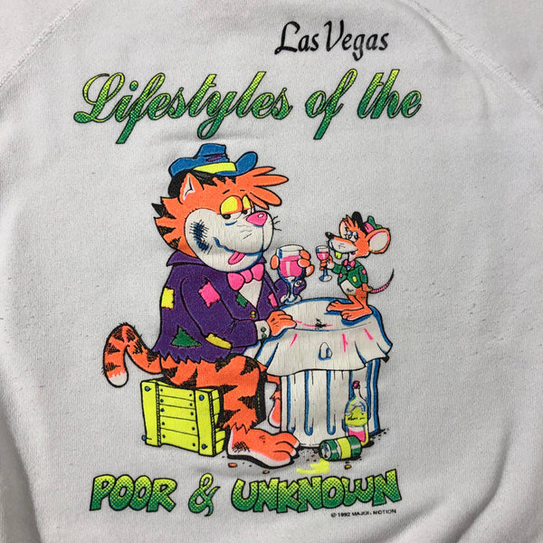 1992 Las Vegas Lifestyles Of The Poor & Unknown 50/50 Blend Sweatshirt Size X-Large