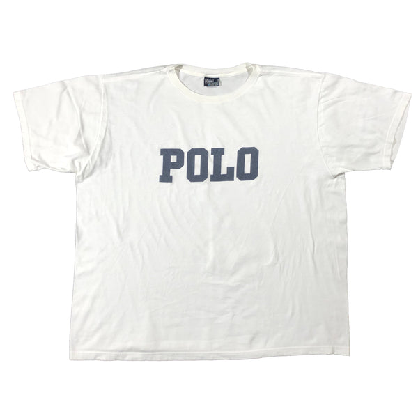 Vintage 90s Ralph Lauren Polo Spell Out Made In USA Square Tag Shirt | Beyond 94