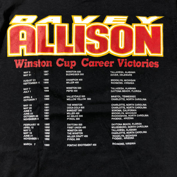 1993 DS Davey Allison Winston Cup Victories Nascar Single Stitch Shirt Size Small