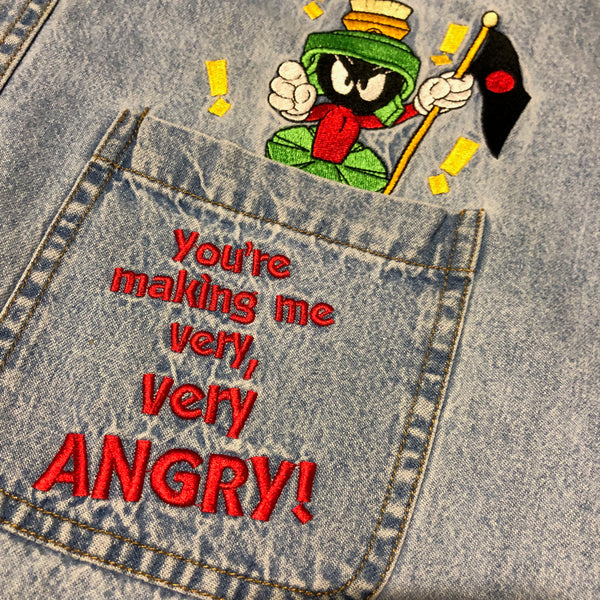 1996 Marvin The Martian Chambray Shirt Size Large - Beyond 94