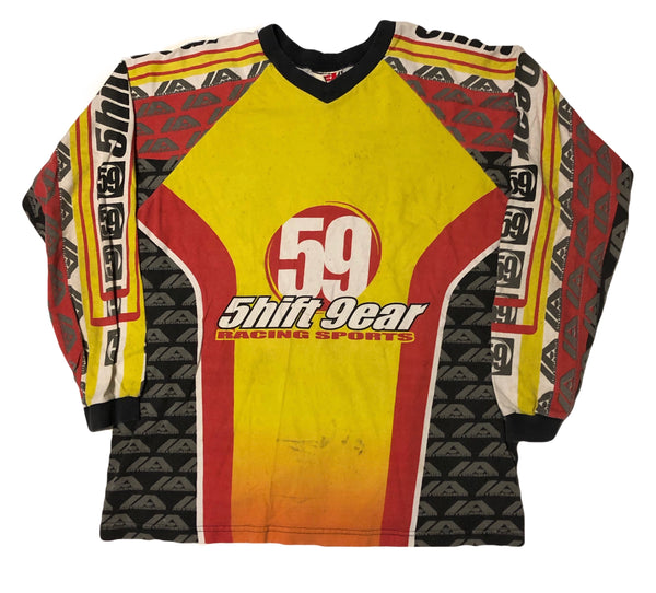 Vintage Distressed All Over Print Motocross Racing L/s Shirt Size X-Large - Beyond 94