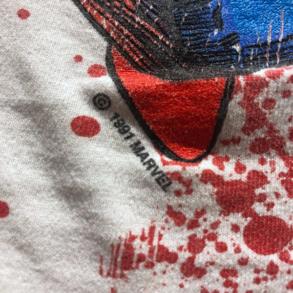 1991 Marvel Captain America All Over Print Single Stitch Shirt Size X-Large