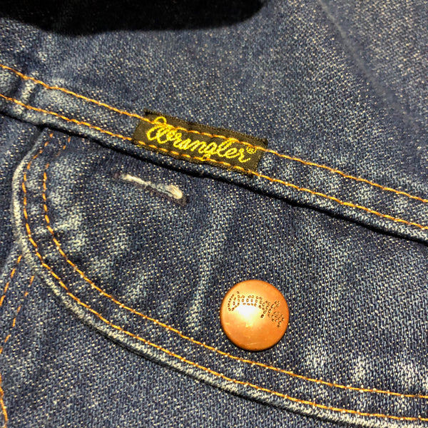 Vintage 70s Wrangler Cut Off Jean Jacket Vest Size Medium - Beyond 94