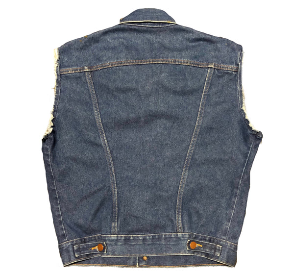 Vintage 70s Wrangler Cut Off Jean Jacket Vest Size Medium - Beyond 94