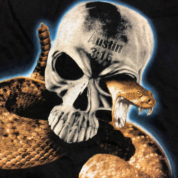 Vintage 90s DSWT WWF Stone Cold Steve Austin Rattlesnake Skull Shirt Size X-Large - Beyond 94