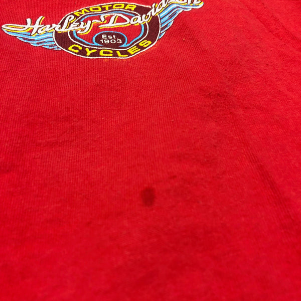 1991 Harley Davidson Las Vegas Single Stitch Henley Shirt Size X-Large - Beyond 94