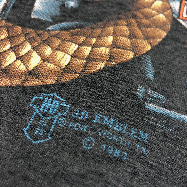 1988 Harley Davidson Snake 3D Emblem Single Stitch Shirt Size X-Large - Beyond 94
