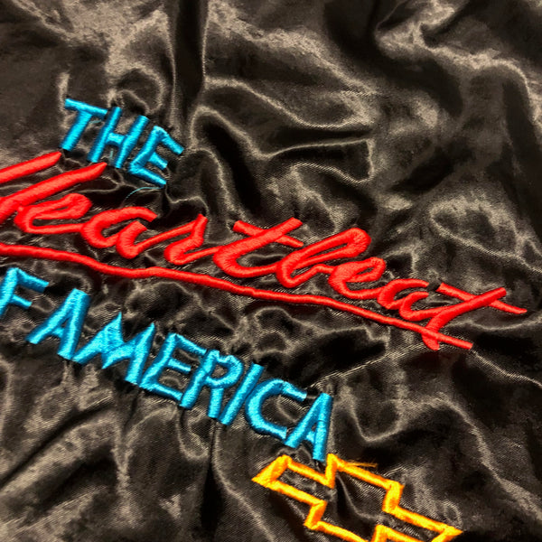Vintage 80s The Heartbeat of America Chevrolet Satin Jacket Size Medium - Beyond 94