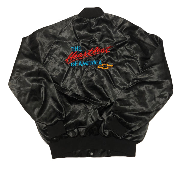 Vintage 80s The Heartbeat of America Chevrolet Satin Jacket Size Medium - Beyond 94
