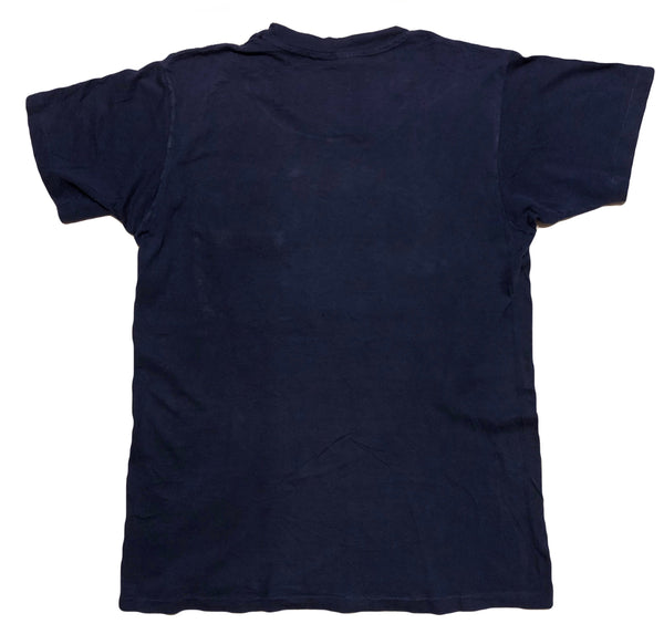 Vintage 70s Hanes Pocket Tee Shirt Navy Size Medium