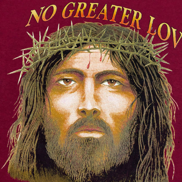 Vintage 90s Jesus No Greater Love Single Stitch Shirt | Beyond 94