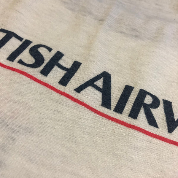 Vintage 80s British Airways Ringer Shirt Size Medium