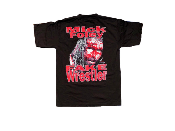 1999 WWF Mick Foley "Fake Wrestler" Shirt Black Medium - Beyond 94