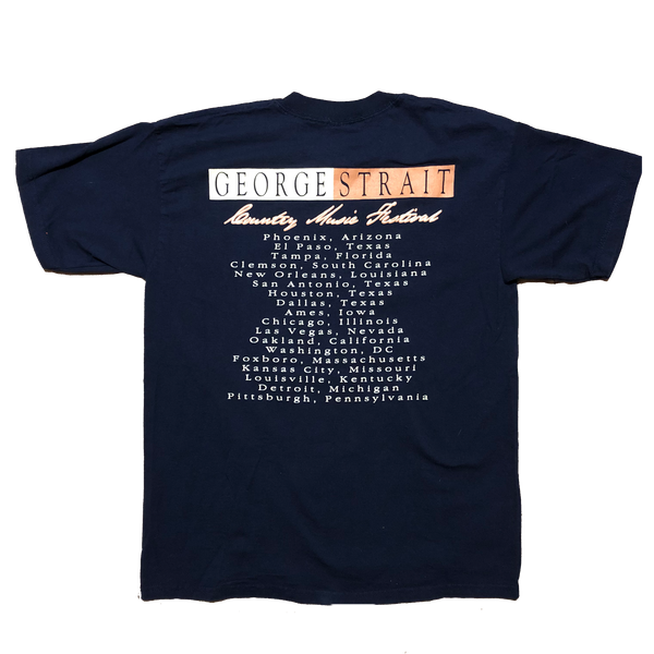 1999 George Strait Country Music Festival Tour Shirt Navy Size Large - Beyond 94