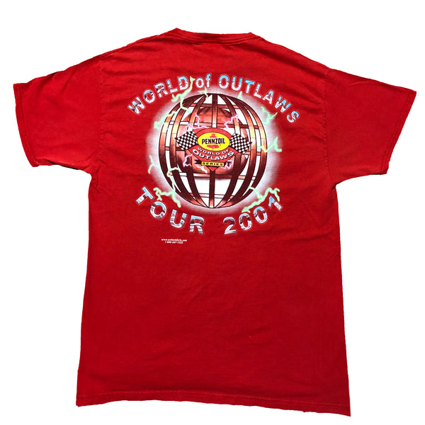 2001 World Of Outlaws Tour Shirt Red Size Large - Beyond 94