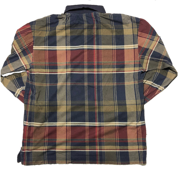 Vintage Nautica Plaid Polo Long Sleeve Multi Size X-Large - Beyond 94