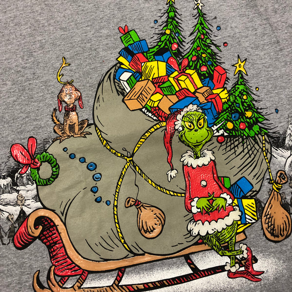 2001 Dr. Seuss The Grinch Shirt Grey Size Large - Beyond 94