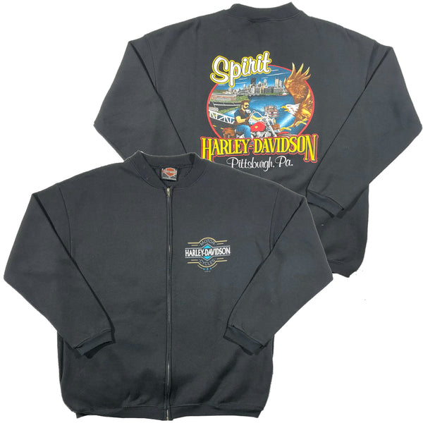Vintage 1997 Harley Davidson Spirit Pittsburgh Pa Zip Up Bomber Jacket | Beyond 94