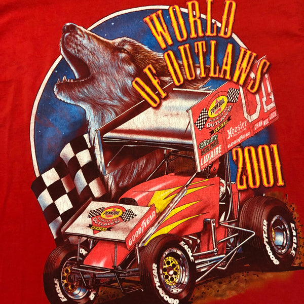 2001 World Of Outlaws Tour Shirt Red Size Large - Beyond 94