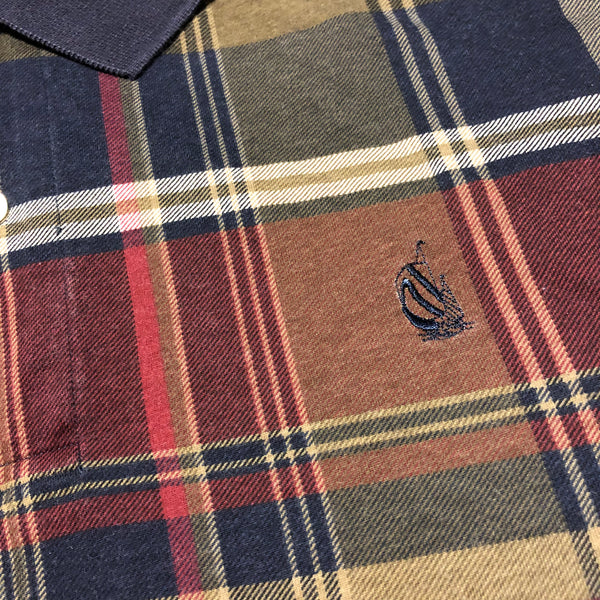 Vintage Nautica Plaid Polo Long Sleeve Multi Size X-Large - Beyond 94