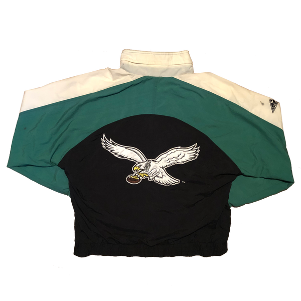 90's Apex NFL Eagles Windbreaker Jacket Green/White/Black Size Medium - Beyond 94