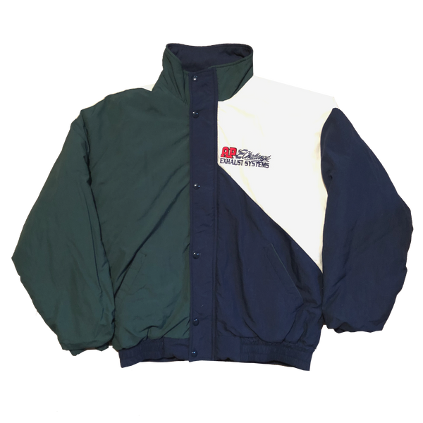 Vintage 90s Nascar Team AP Exhaust Jacket Navy/Green/White Size Medium - Beyond 94
