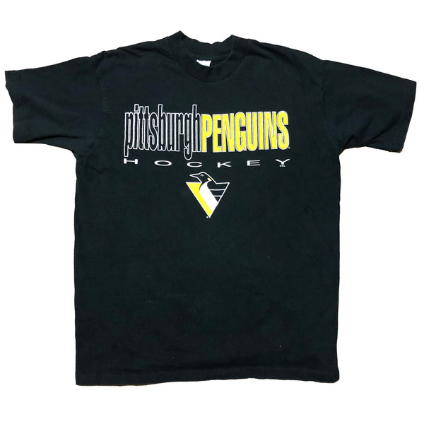 Vintage 90s Single Stitch Pittsburgh Penguins Shirt Black Size Large - Beyond 94