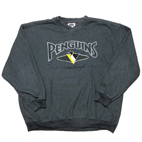 Vintage Pittsburgh Penguins Sweatshirt Charcoal Size X-Large - Beyond 94