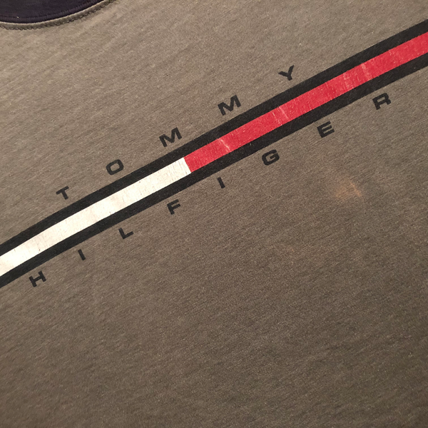 Vintage Tommy Hilfiger Logo Bootleg Shirt Charcoal Size X-Large - Beyond 94
