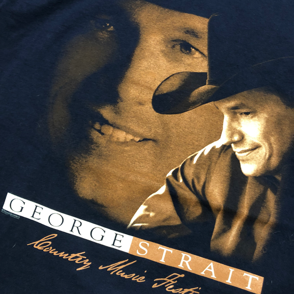 1999 George Strait Country Music Festival Tour Shirt Navy Size Large - Beyond 94