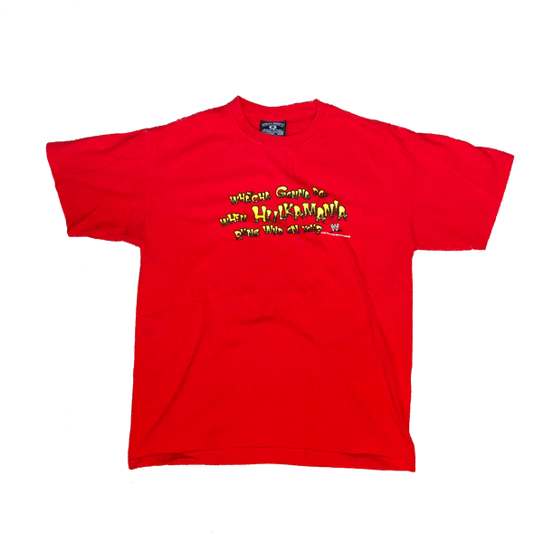 2002 WWE Hulk Hogan "Hulkamania" Shirt Red Size Medium - Beyond 94