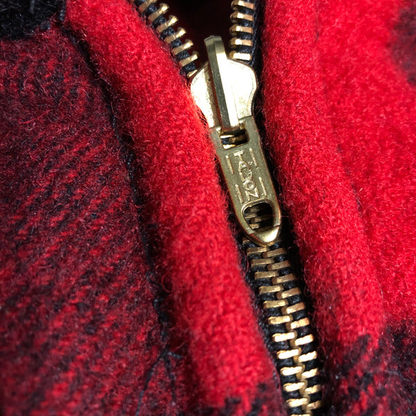 Vintage 70s Woolrich Red Buffalo Plaid Jacket Size Large