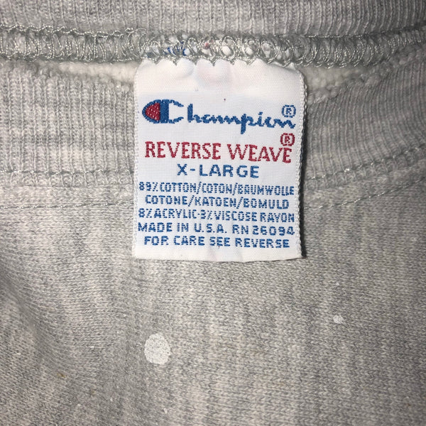 Vintage 90s Champion Trinity College Distressed Reverse Weave Sweatshirt Size X-Large