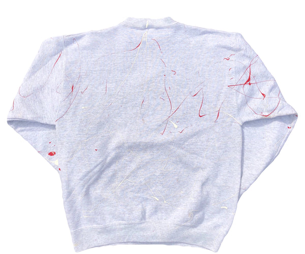 Custom 1/1 Paint Splatter Vintage Notre Dame Sweatshirt Grey Size Large - Beyond 94