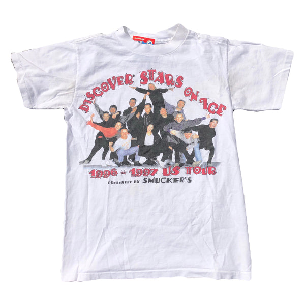 1996 Single Stitch Discover Stars on Ice Tour Shirt White Size Medium - Beyond 94