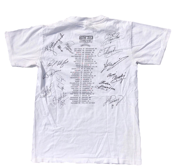 1996 Single Stitch Discover Stars on Ice Tour Shirt White Size Medium - Beyond 94