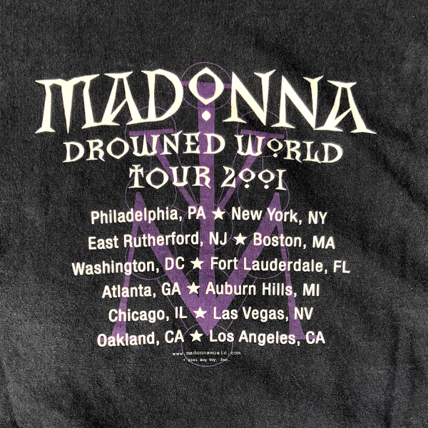 2001 Madonna World Tour Concert Shirt Black Size Large - Beyond 94