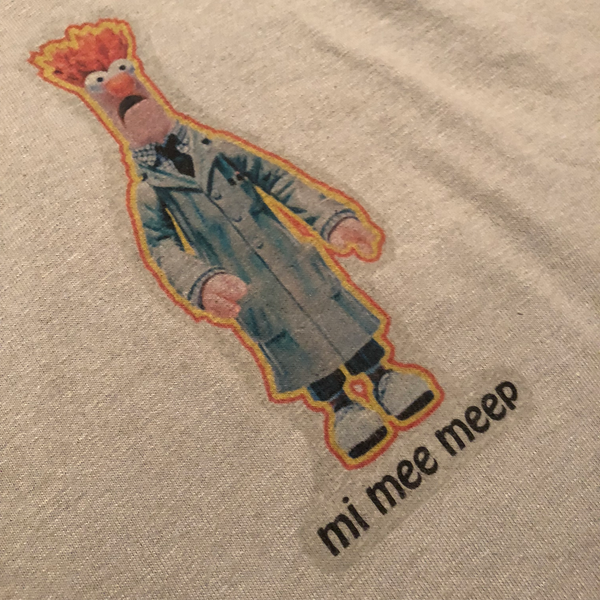 Vintage Muppets "Beaker Mi Mee Meep" Clay Green Shirt Size Medium - Beyond 94